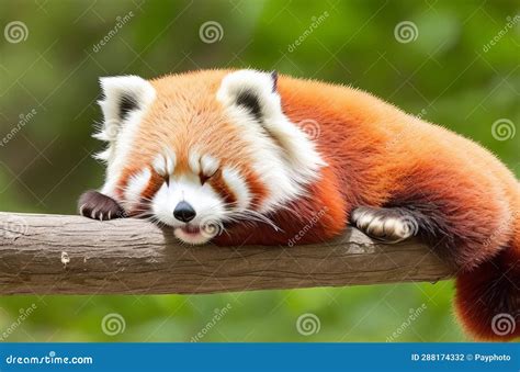 Sleeping Red Panda: Funny and Cute Animal Image. Stock Photo - Image of animal, closeup: 288174332