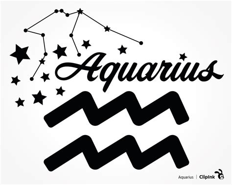 Aquarius svg, Astrology zodiac sign | svg, png, eps, dxf, pdf - ClipInk
