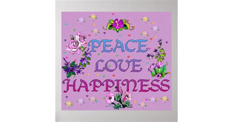 Peace Love Happiness Poster | Zazzle