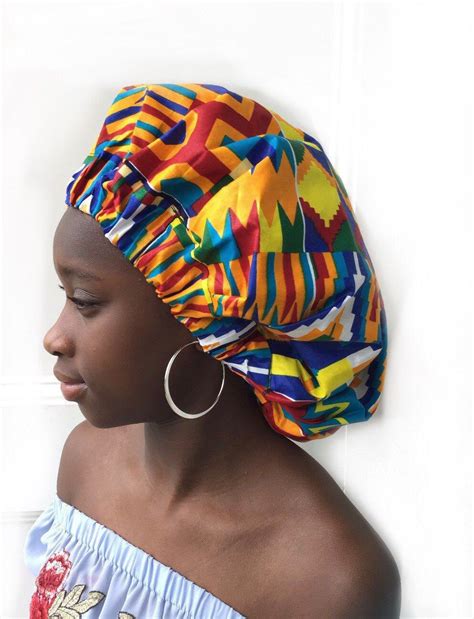 Ankara African satin lined bonnet Head coverhead wrap | Etsy in 2020 | Head wraps, Hair wrap ...