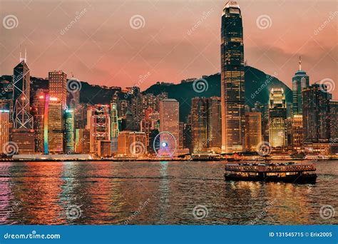 Skyline in Victoria Harbor, in Hong Kong. View from Kowloon on HK Island Editorial Image - Image ...