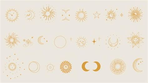 Modern celestial emblems Set of modern bohemian logos Boho linear ...