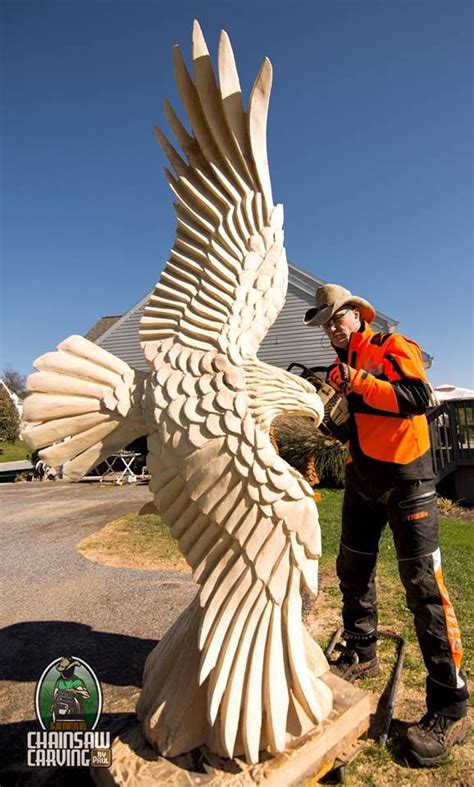 7 foot eagle carved in Pine | Wood carving art, Chainsaw carving, Wood sculpture