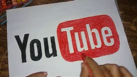 How to draw youtube logo step by step with hands, monir art & drawing - YouTube