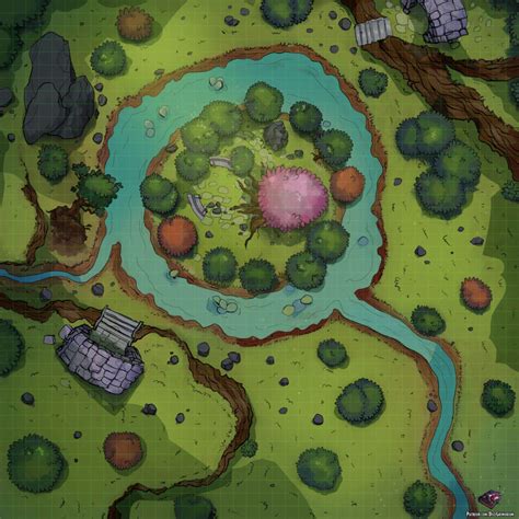 Dryad's Grove - D&D Map for Roll20 And Tabletop - Dice Grimorium