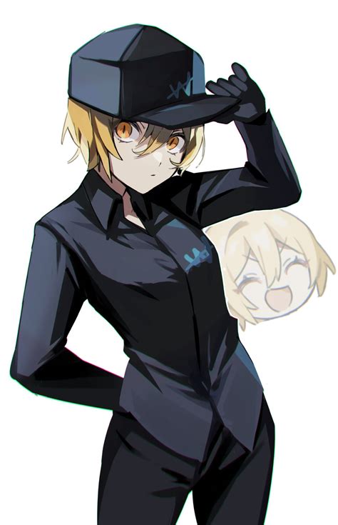 Safebooru - 1girl arm behind back blonde hair blue shirt closed eyes closed mouth don quixote ...