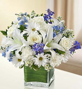 BLUE & WHITE SYMPATHY FLOWERS - Casket Manufacturer of Wood Caskets ...