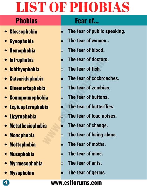 List of Phobias: Learn 105 Common Phobias of People around the World ...