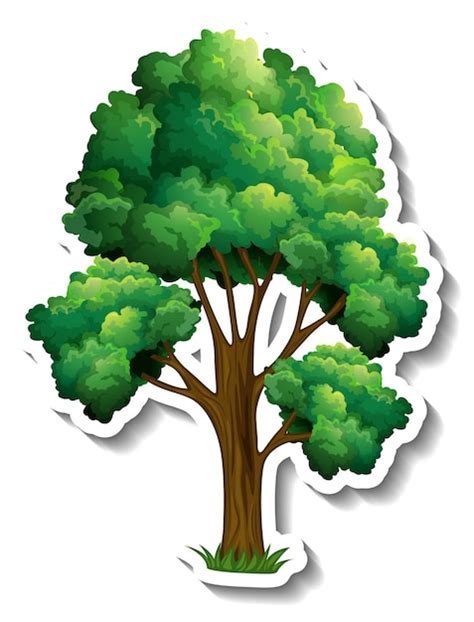 Free Vector | Tree sticker on white background