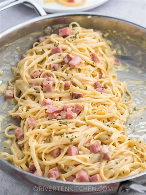 Creamy Ham and Cheese Pasta - Riverten Kitchen