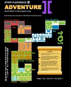 Map of Atari 2600 Adventure game | Fábio, Jogos, Game