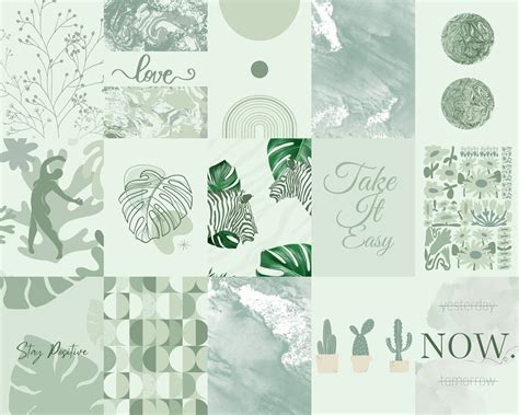 Sage Green Wall Collage Kit Aesthetic Photo Collage Kit - Etsy