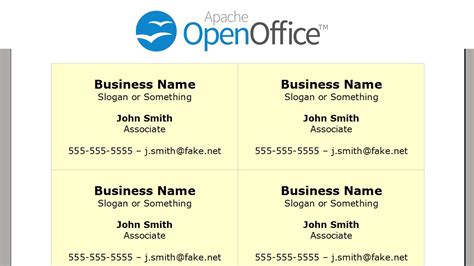 Printing Business Cards in OpenOffice Writer - YouTube