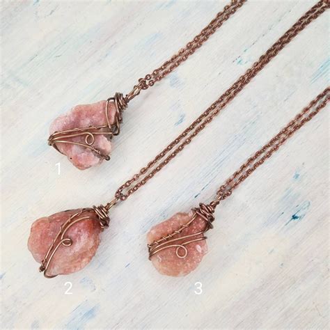 Raw Sunstone necklace Wrapped Sunstone in Copper Natural | Etsy