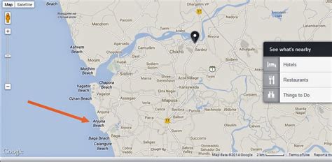 Anjuna Beach Goa India Location Map | Goa India Tourist Guide Interactive Map