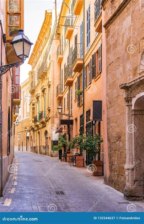 Old Historic City Center Street in Palma De Majorca, Spain Stock Image - Image of place, feature ...