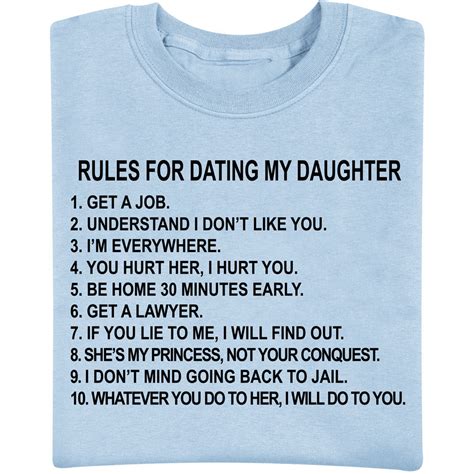 Rules for Dating My Daughter T-Shirt | Bits and Pieces