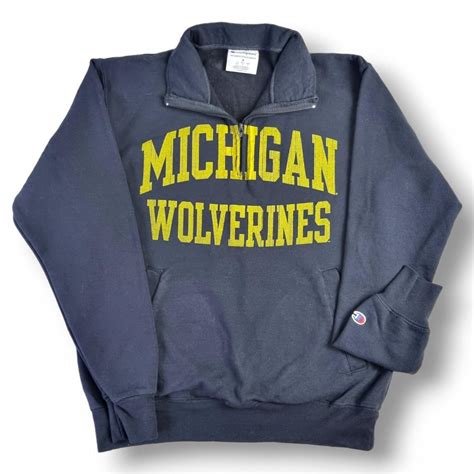 Champion Quarter Zip Michigan Wolverines Graphic... - Depop