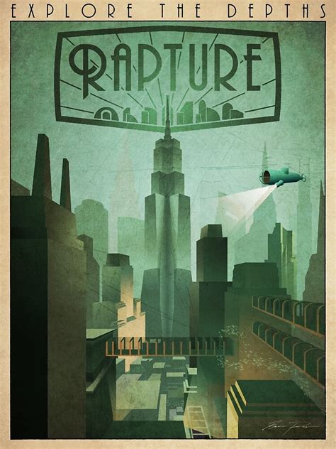 "Rapture Art-Deco Travel Poster" Photographic Print by Zigzugzwang ...