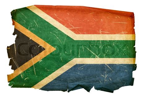 South Africa Flag old, isolated on white background | Stock Photo | Colourbox