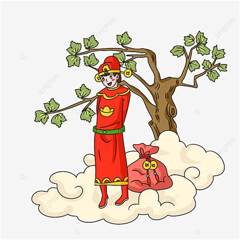 Wealth Clipart Vector, God Of Wealth Hand Painted Illustration God Of ...