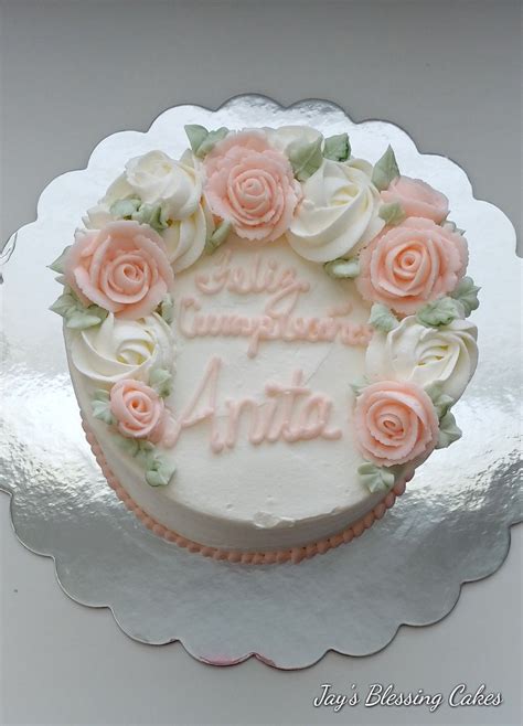 Flower Birthday Cake | Cake, Birthday cake with flowers, Whipped cream frosting cake