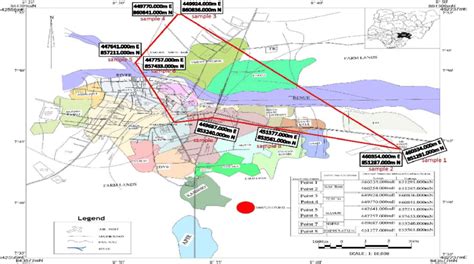 Map of Makurdi Metropolis showing the study area (Source: Ministry of ...