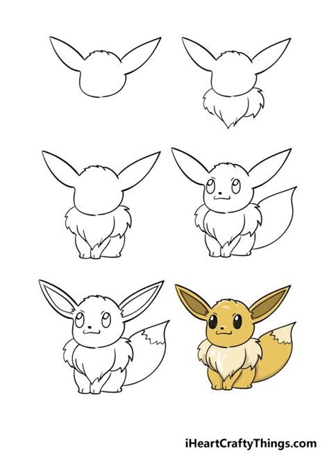 Eevee Drawing - How To Draw Eevee Step By Step