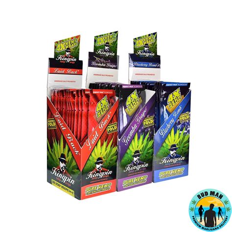 Kingpin Hemp Blunt Wraps 4-pack (4 options): Bud Man Orange County ...