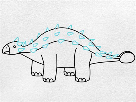 How to Draw an Ankylosaurus - HelloArtsy