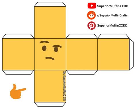 Thinking Emoji Cube Papercraft [By: SuperiorMuffinXXDD] Cube Template ...