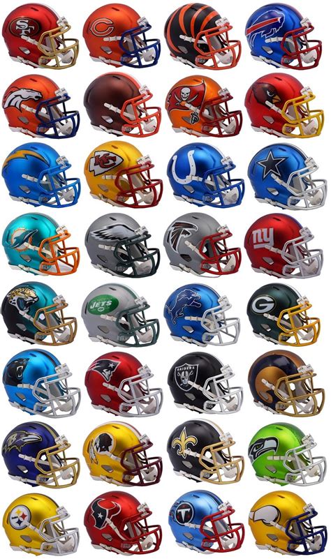 Riddell NFL Blaze Alternate Speed Mini Helmet Complete Set (32) - Collectible Supplies