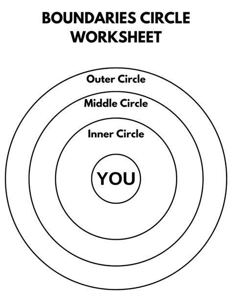 Printable Boundaries Circle Worksheet