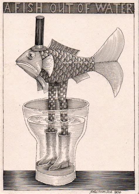 'A Fish Out of Water' in 2023 | Fish illustration, Surreal art, Fish art