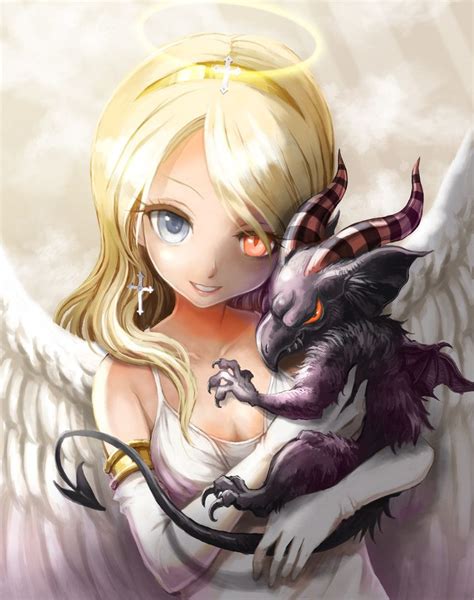 ANIME ART fallen angel. . .dark angel. . .halo. . .wings. . .evil ...