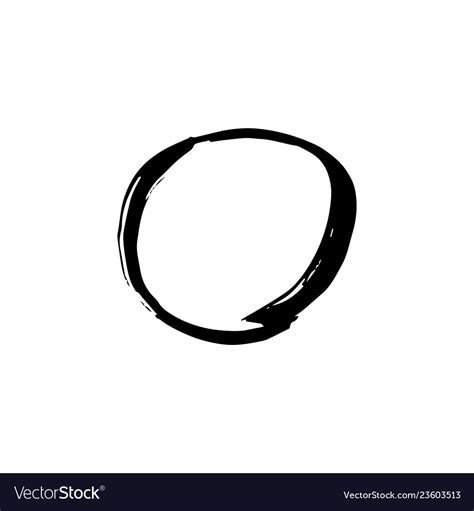 Rough hand drawn circle black isolated Royalty Free Vector