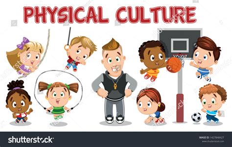 Sports Lessons Physical Education Class Concept Stock Vector (Royalty Free) 1427848427 ...