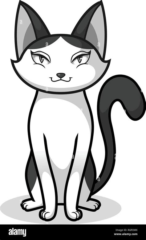 Lady cat cartoon character design, isolated on white background, vector clip art illustration ...