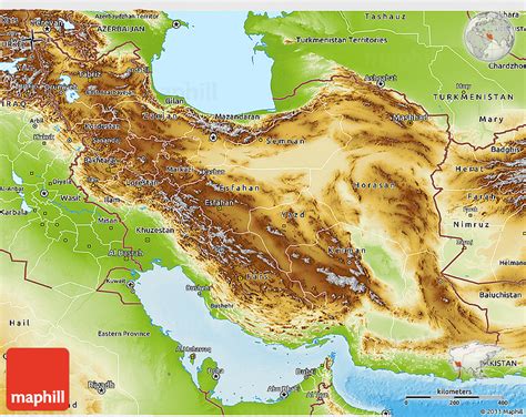 Physical 3D Map of Iran