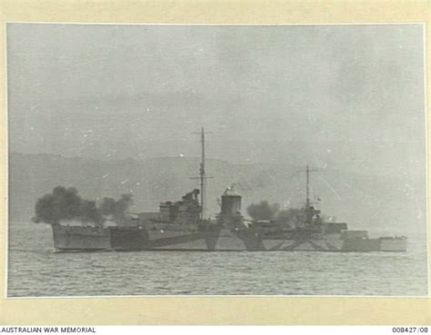 HMS LEANDER ON LOAN TO NEW ZEALAND, FIRES A SALVO IN AN ATTACK ON VICHY POSITIONS ON SYRIAN ...