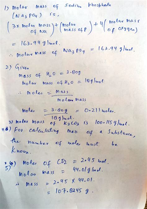 [Solved] The molar mass of sodium phosphate is How many moles of water ...