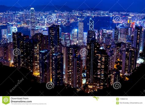 Hong Kong Skyline at Night from Victoria Peak Stock Image - Image of hong, chai: 119950143