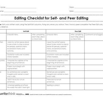 Writing Revision Checklist