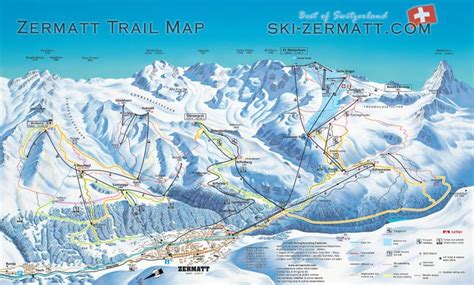 Zermatt, Switzerland - Ski map / Piste map / Trail map | Zermatt ski, Best ski resorts, Zermatt