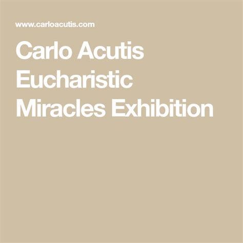 Carlo Acutis Eucharistic Miracles Exhibition | Eucharistic miracle ...