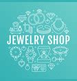 Jewelry flat line icons jewellery store signs Vector Image