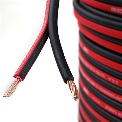 20 Ft 12 Gauge AWG Speaker Cable Car Home Audio 20' Black and Red Zip ...