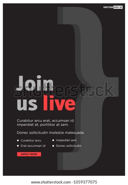 Join Us Live Poster Template Text Stock Vector (Royalty Free) 1059377075 | Shutterstock