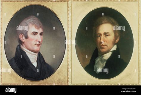 William Clark 1770-1838 and Meriwether Lewis 1774-1809 . Portraits by Charles Wilson Peale Stock ...