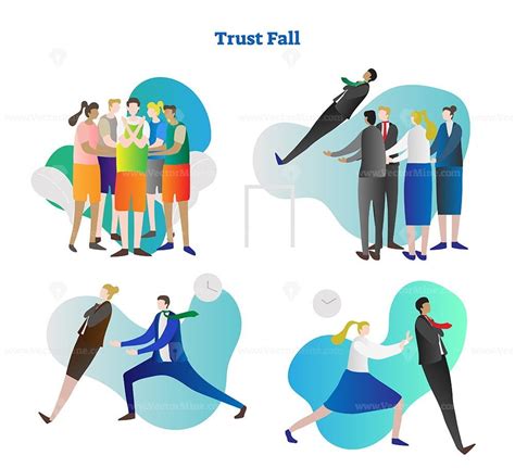 FREE Trust fall vector illustration collection set – VectorMine